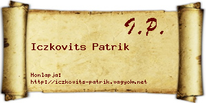 Iczkovits Patrik névjegykártya